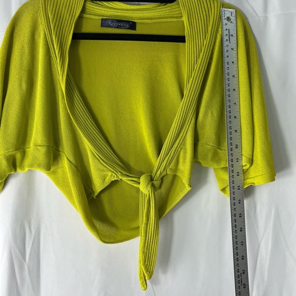 Vibrant Green Women's Tie-Front Shrug - Picture 5 of 9